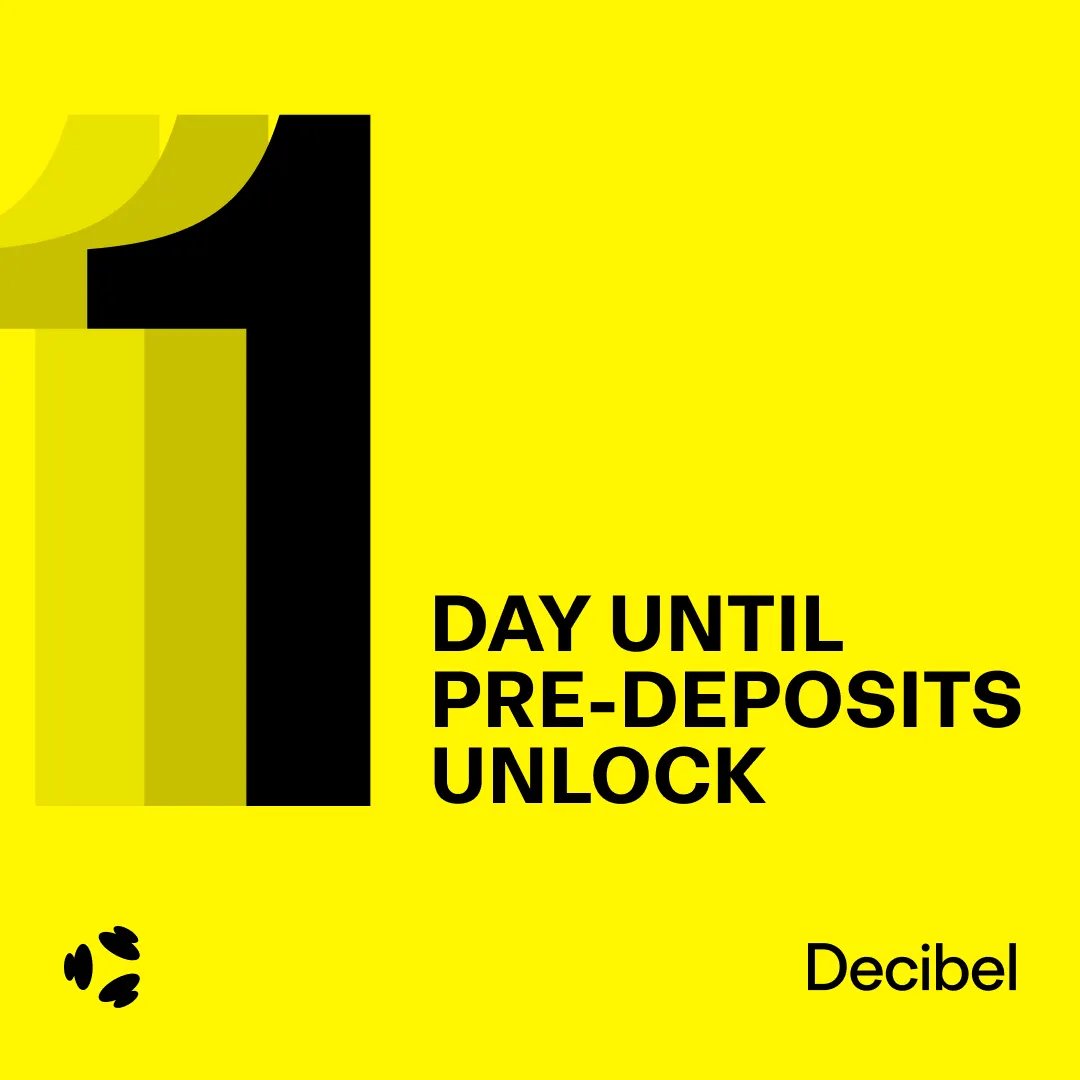 1 day to go now 👀

Pre-deposits open at 7:30PM ET 10th Feb | 12:30AM 11th Feb UTC.

Reminder: rewards are weighted higher the earlier you are!