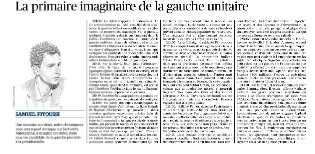 JeanSolPartre3's tweet photo. Merci #samuelFitoussi d'éclairer notre choix à gauche... en vue de le prochaine présidentielle https://t.co/DDnxVfoxQi