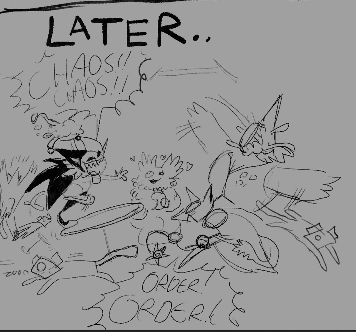 aibootwo's tweet image. Doodle suggestion from a buddy:  jevil and seam go to the color cat cafe. 

I love them….  let them make their chaos chaos in their own ways ways….
