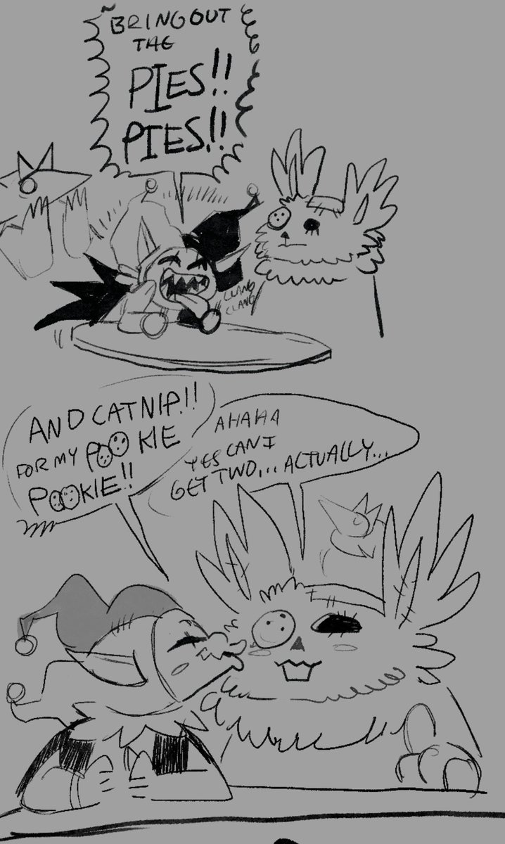 aibootwo's tweet image. Doodle suggestion from a buddy:  jevil and seam go to the color cat cafe. 

I love them….  let them make their chaos chaos in their own ways ways….