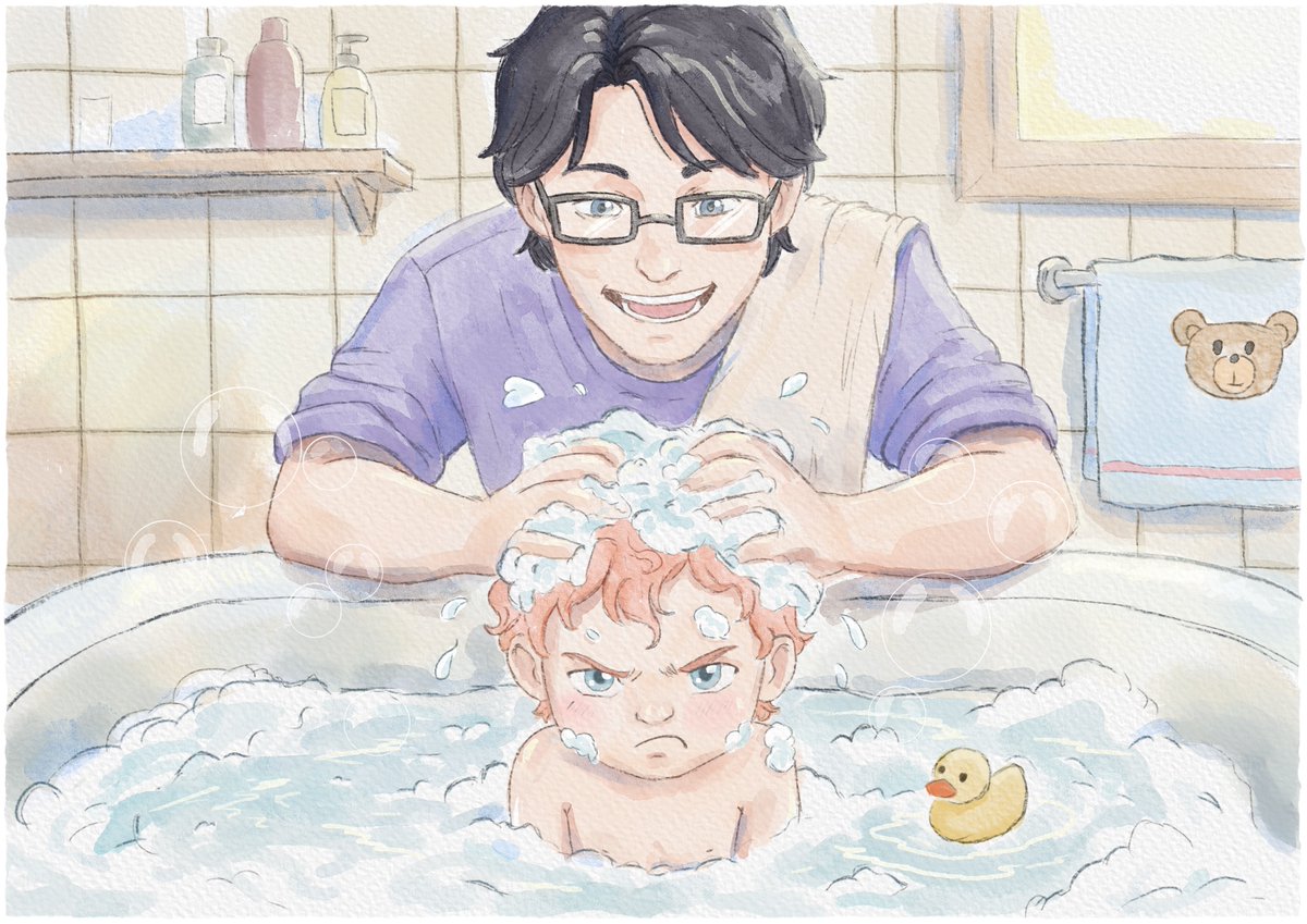 Daddy knows best, little one <a href="/Jtsprivatepala1/">Jay/Aaron @ JTwritesstuff on Cohost/tumblr/patreon</a>  — it's scrub-a-dub time!