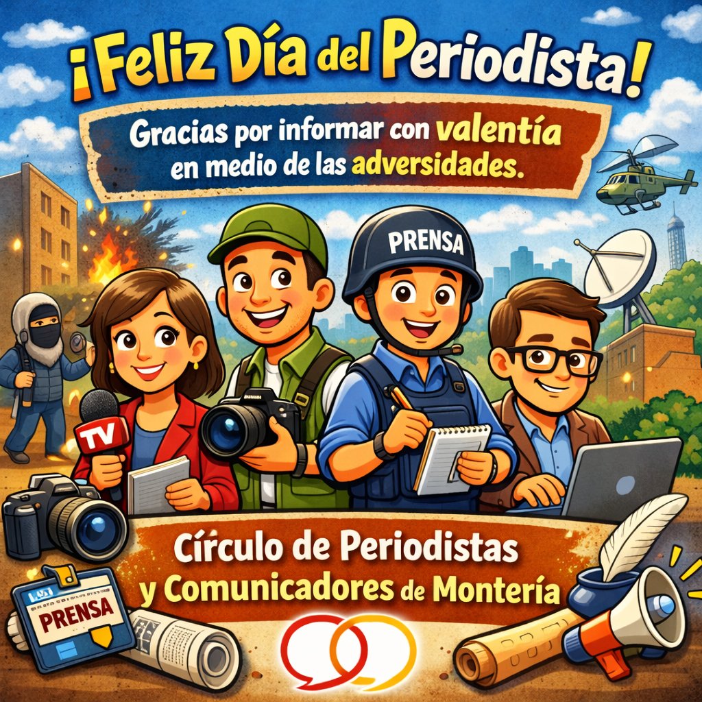 En medio de las inundaciones en Montería y Córdoba, hay periodistas que no apagan su voz. 

Bajo la lluvia informan, orientan y acompañan a la comunidad con valentía y humanidad.

¡Feliz Día del Periodista!