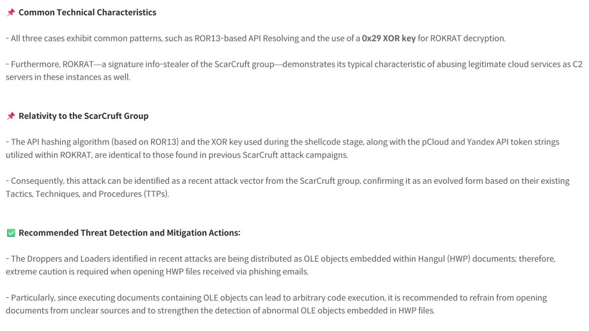 New Distribution Methods of ROKRAT Malware #APT37

Unlike previous attack chains that progressed from LNK-dropped BAT scripts to shellcode, this case confirms the use of newly developed Dropper and Downloader malware to deliver shellcode and the ROKRAT payload.