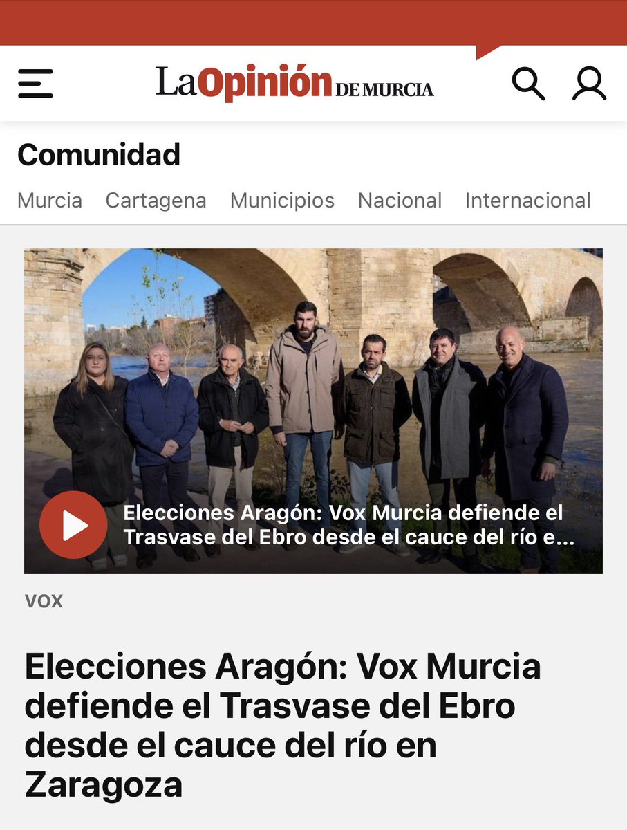 Es una barbaridad que el agua del Ebro acabe en el mar sin aprovecharse. 

Defendemos una política nacional del agua y la interconexión de cuencas para llevar el agua de donde sobra a donde hace falta.

laopiniondemurcia.es/comunidad/2026…