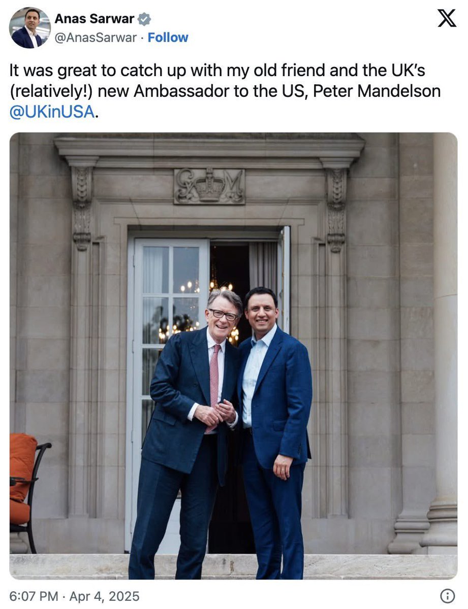 KieranMacNeil_'s tweet image. Anas Sarwar says he doesn’t want to be associated with #PeterMandelson.

Why call him your old friend? 👇🏼