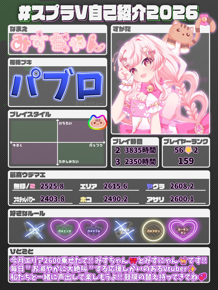 今年もこの季節がやってきた!! /／ ＼ #スプラV自己紹介2026 /／ 去年