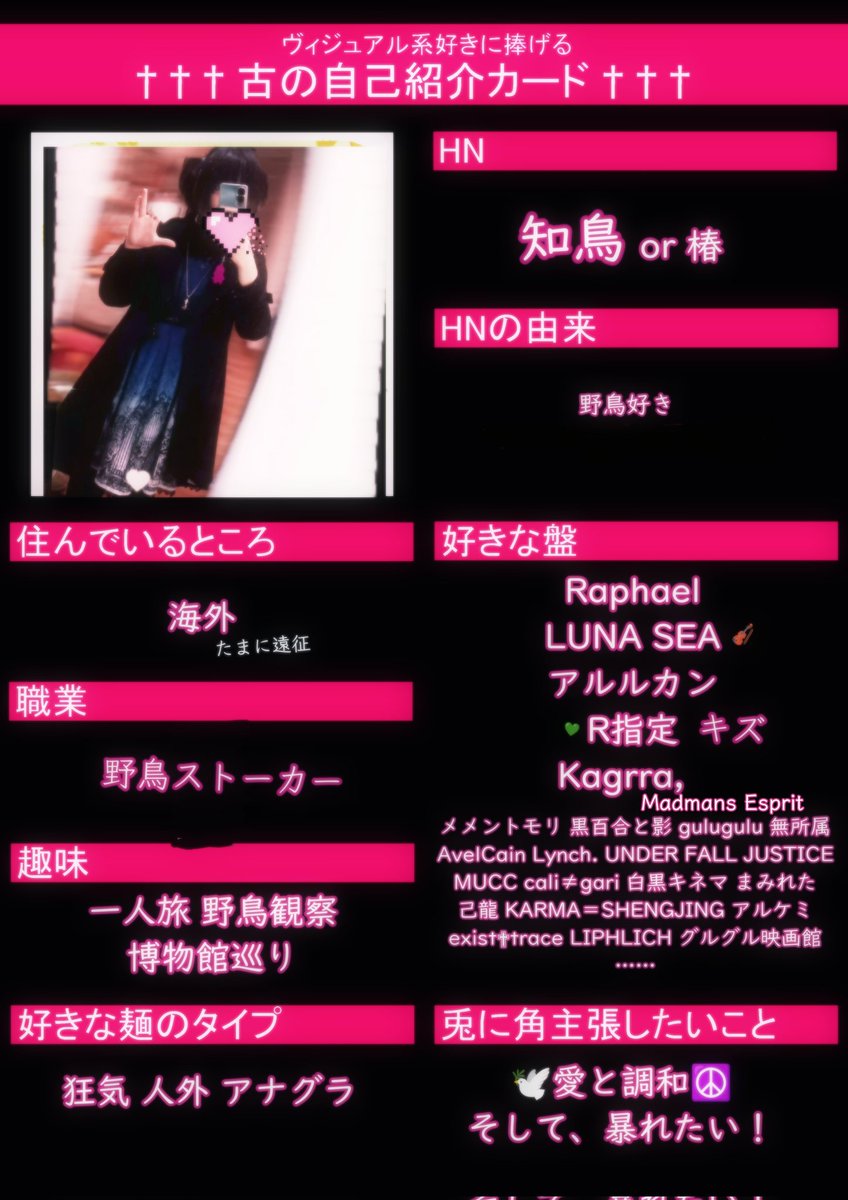 固定用で上げ直します⸸つ♡⊂ #古の自己紹介カード