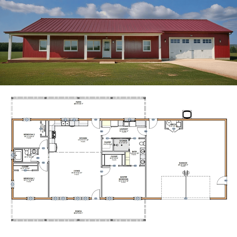 BarndoLife's tweet photo. Would you choose this barndominium floor plan?