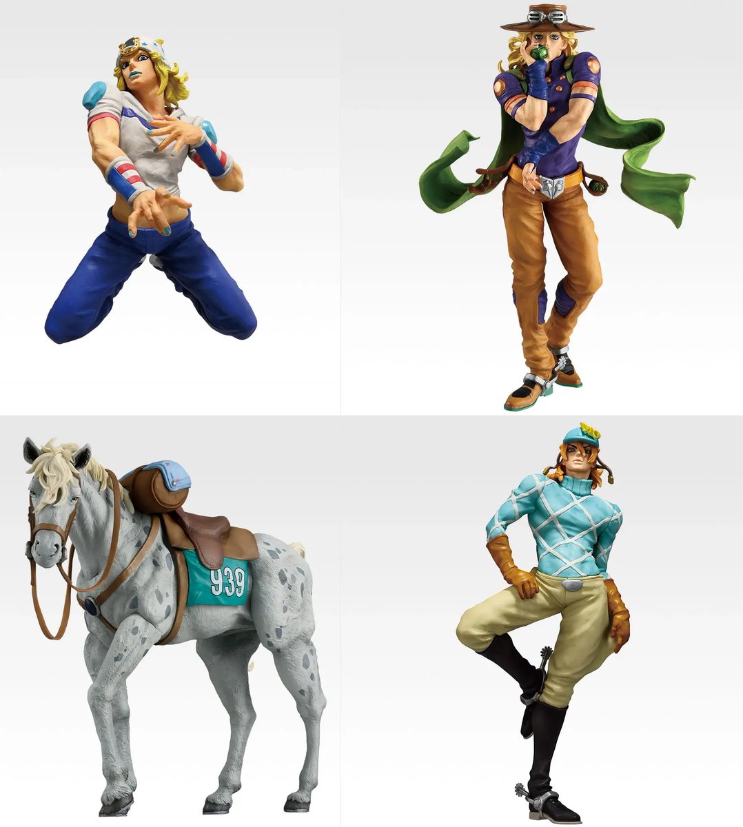 jojo_wiki's tweet photo. New JoJo's Bizarre Adventure: Steel Ball Run Ichiban Kuji MASTERLISE figures of Johnny Joestar, Gyro Zeppeli, Slow Dancer, and Diego Brando release on June 27, 2026.

Lucy Steel will also be getting a figure and Steven Steel will have an accessory case (no images yet). https://t.co/Qld4rFTMnp