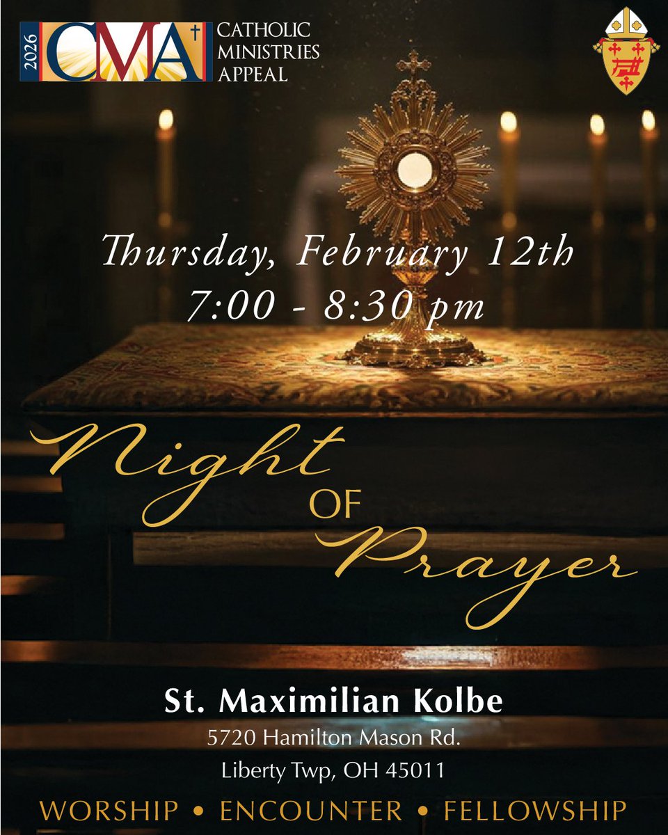 aocstewardship's tweet photo. Join us in prayer to begin the 2026 CMA!Night of Prayer will include:Adoration with spoken reflections &amp;amp; prayerExposition and BenedictionFellowship (light refreshments will be served) ⁣
 ⁣
RSVP: https://t.co/ScKPCtpsIg https://t.co/SyXPX1gb1H