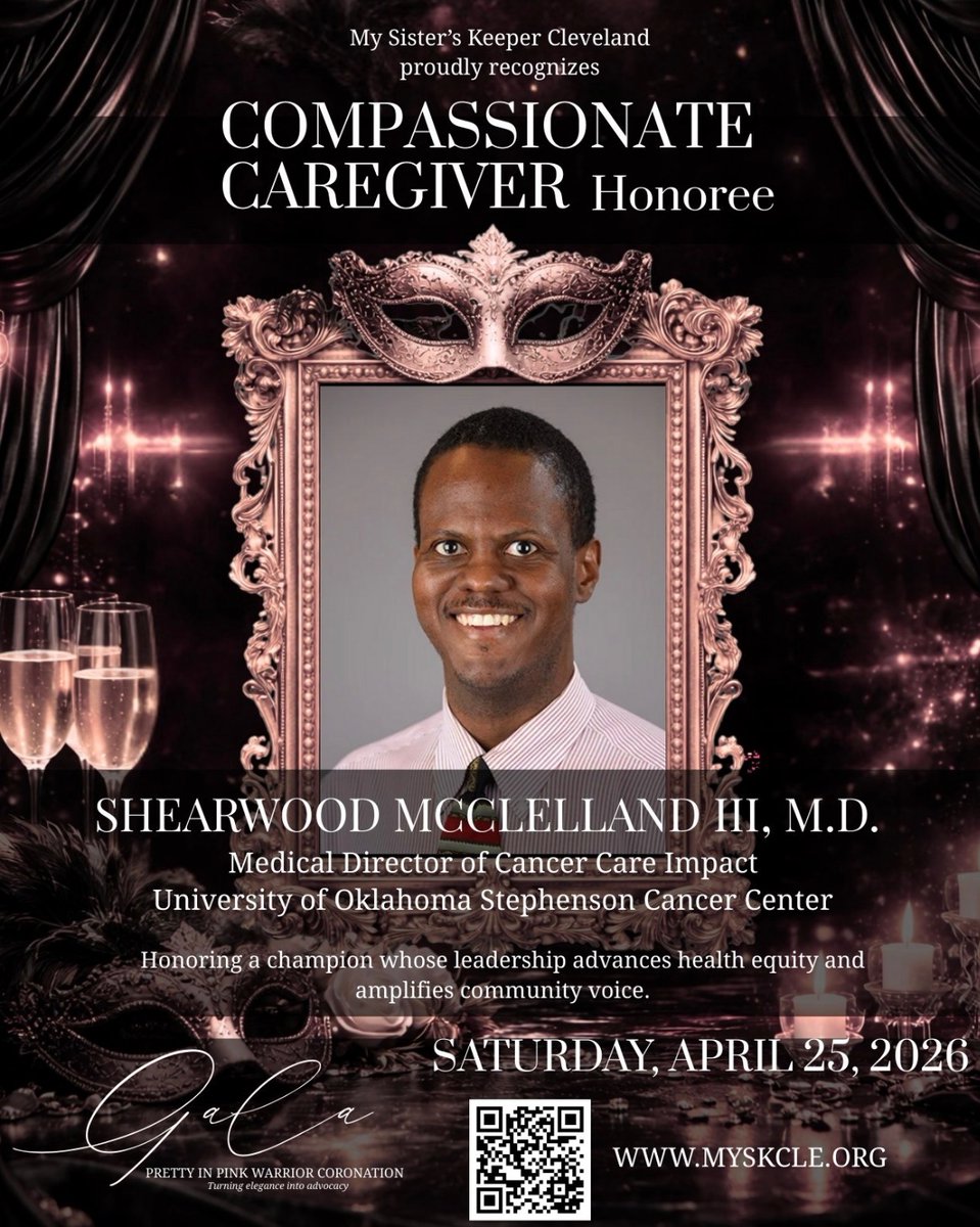 TheDrWood's tweet photo. Extremely honored &amp; humbled to receive the 2026 Compassionate Caregiver Award from My Sister’s Keeper (@myskcle) recognizing our #NAVAH program work at @UHhospitals &amp; @StephensonCC to optimize #BreastCancer care for all!
#RadOnc
#bcsm
#PatientNavigation
#RepresentationMatters https://t.co/U4AJT2Mrrp