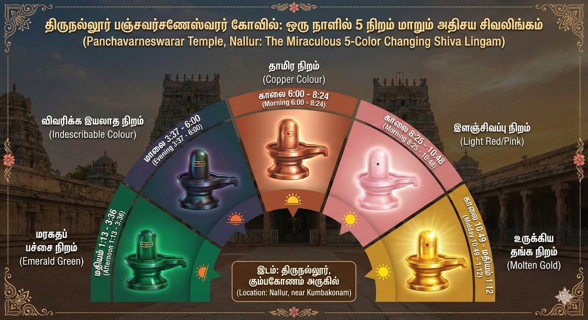 The Kalyanasundaresar Temple is located in Nallur, near Kumbakonam, and is dedicated to Lord Shiva in the form of Kalyanasundaresar. The temple is famed for a Shiva Lingam that changes color five times a day, a truly rare and divine phenomenon. 

#Temple_Diary #Kumbakonam
