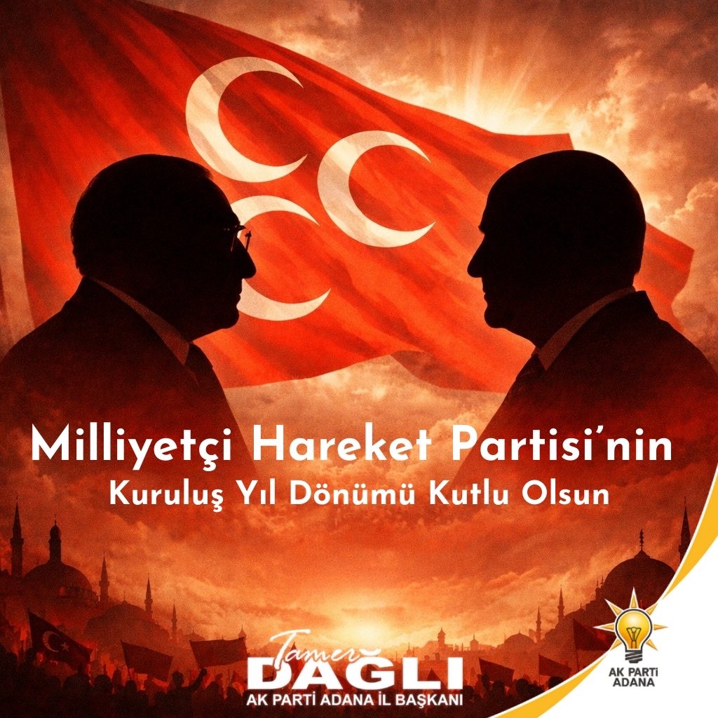 Milliyetçi Hareket Partisi’nin kuruluş yıl dönümünü kutluyor; köklü siyasi geçmişiyle milli birlik ve beraberliğimize sunduğu katkılar için teşekkür ediyoruz.