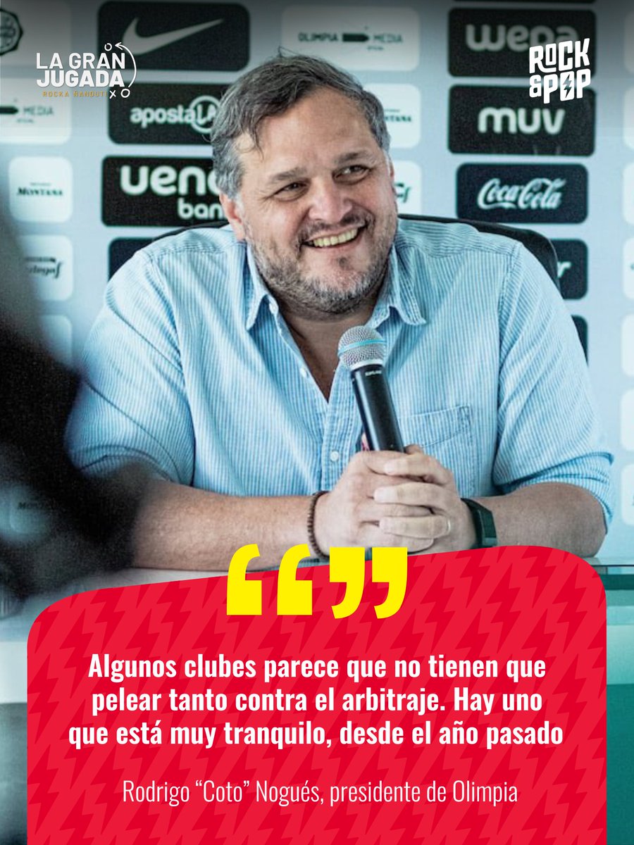 🎙️ Rodrigo “Coto” Nogués, presidente de #Olimpia, en exclusiva con #LaGranJugada:

🗣️ “Ayer pegaron como si tuvieran licencia para mat@r y no pasó nada.”

🗣️ “No sé si es Olimpia o si son todos los clubes. Algunos clubes parece que no tienen que pelear tanto contra eso