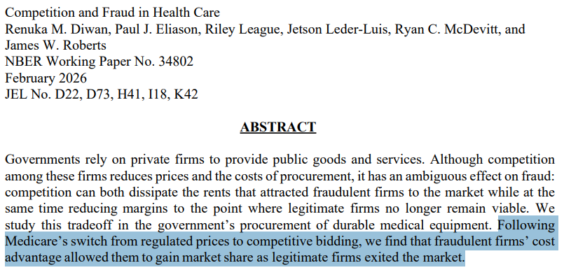 Price competition in the absence of prior authorization oversight may increase DME fraud: nber.org/system/files/w…