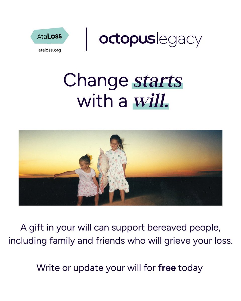 AtaLosscharity's tweet image. Thinking about writing or updating your will?

Through our partnership with @octopuslegacy, you can write or update a will for free this spring. AtaLoss will cover the cost of a basic will package.

Find out more:
ataloss.org/help-us/our-fr…

#FreeWill #LegacyPlanning #AtaLoss