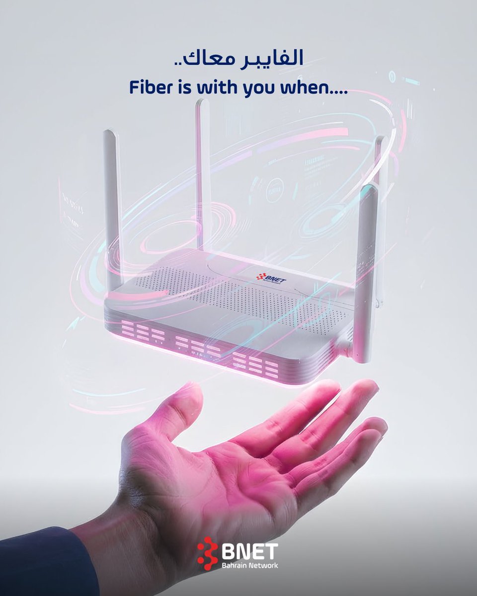 bnetconnects's tweet photo. .
الفايبر معاك في أسعد أوقاتك 🪄

Fiber is with you in your happiest moments 🪄

#بي_نت
#BNETConnects #Fiber #BahrainBuilders #Bahrain https://t.co/E0MlsMI5V5