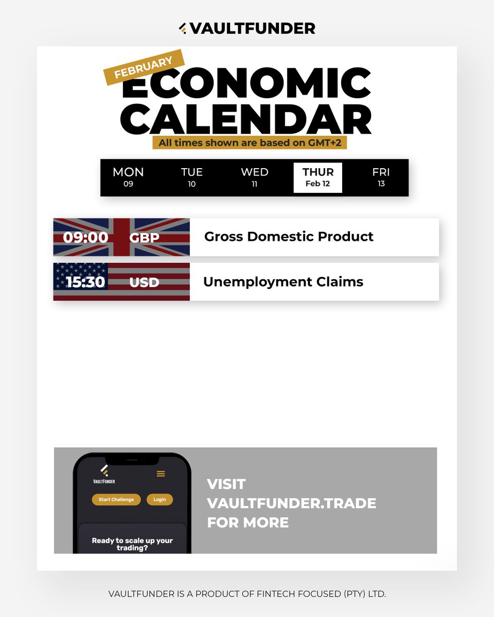 VaultFunder's tweet photo. 1/2 This Week’s Market Movers 📊

High-impact news = higher volatility.
Know what’s coming so you can protect your drawdown and trade your plan.

Stay disciplined, respect the rules, and let the opportunities come to you.

#VaultFunder #PropFirm #FundedTrader #EconomicCalendar #ForexNews #RiskManagement #SmartTrading #PropFirmLife #TradingDiscipline