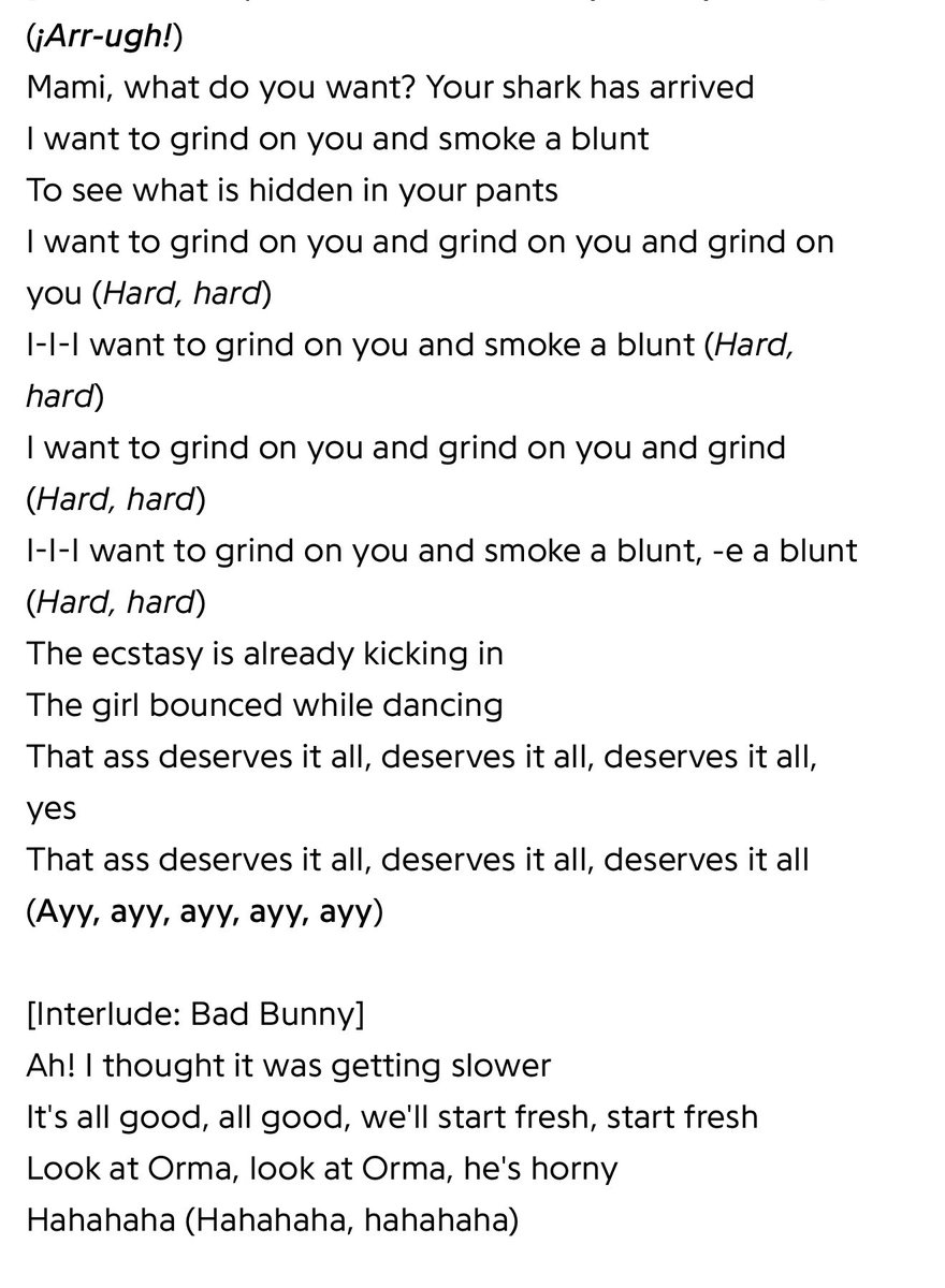 dr_duchesne's tweet photo. @piersmorgan These are the lyrics of Bad Bunny’s songs: https://t.co/qyFy4s9KoK