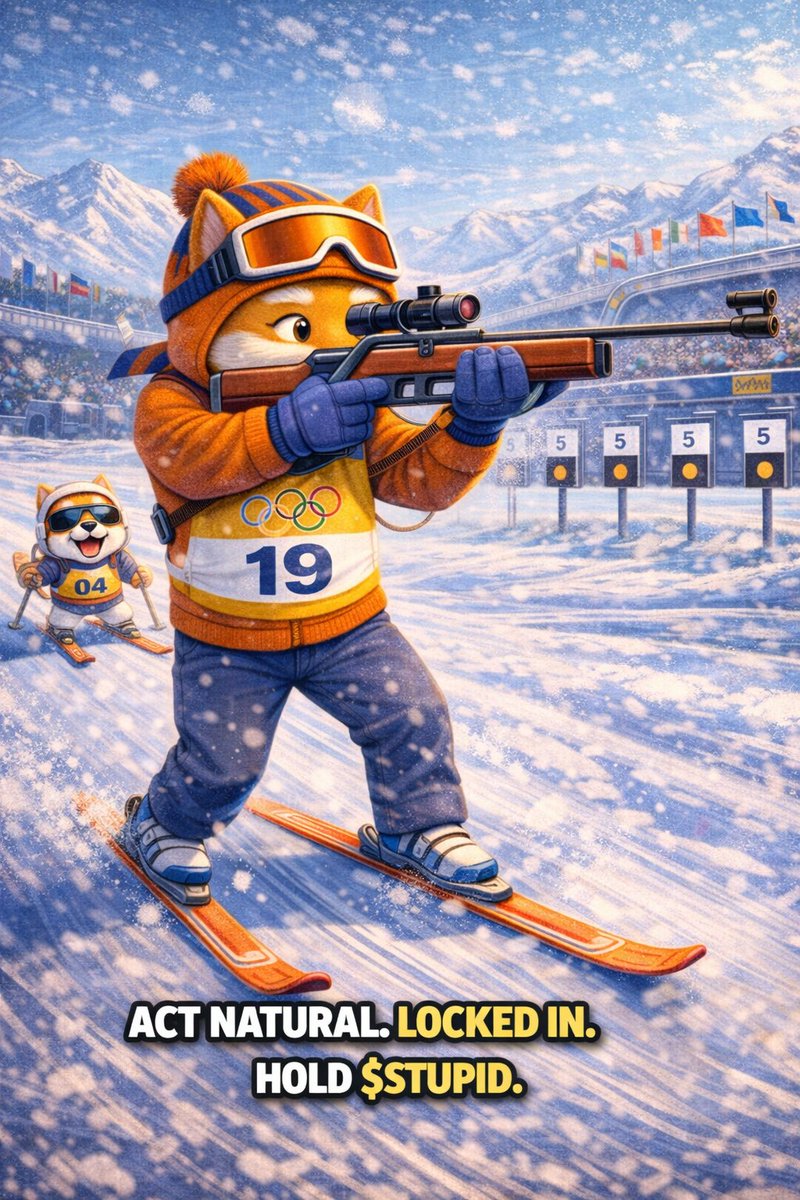 STUPID fam ❄️🎯

Winter Olympics vibe in Italy got us locked in, steady hands, cold nerves, clean targets. 🐶🏅
Same mindset for the chart:

ACT NATURAL. LOCKED IN. HOLD $STUPID. 💎🙌

Drop a 🥶🎯 if you’re holding with conviction.

#Stupid #StupidInu #WinterOlympics