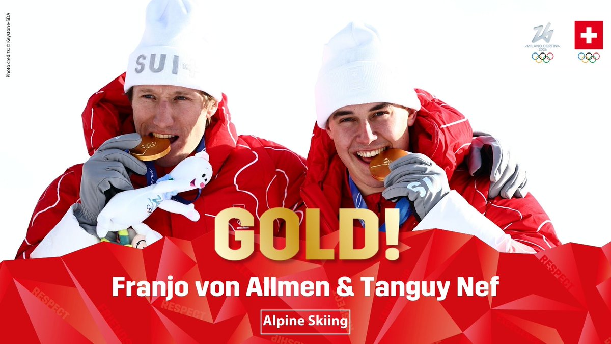 Die Schweizer Alpinen liefern an Olympia weitere Medaillen: Nach Abfahrts-Gold gewinnt Franjo von Allmen in Bormio in der Team-Kombination mit Tanguy Nef gleich nochmals Gold. Silber geht an Marco Odermatt und Loïc Meillard.🥇🥈