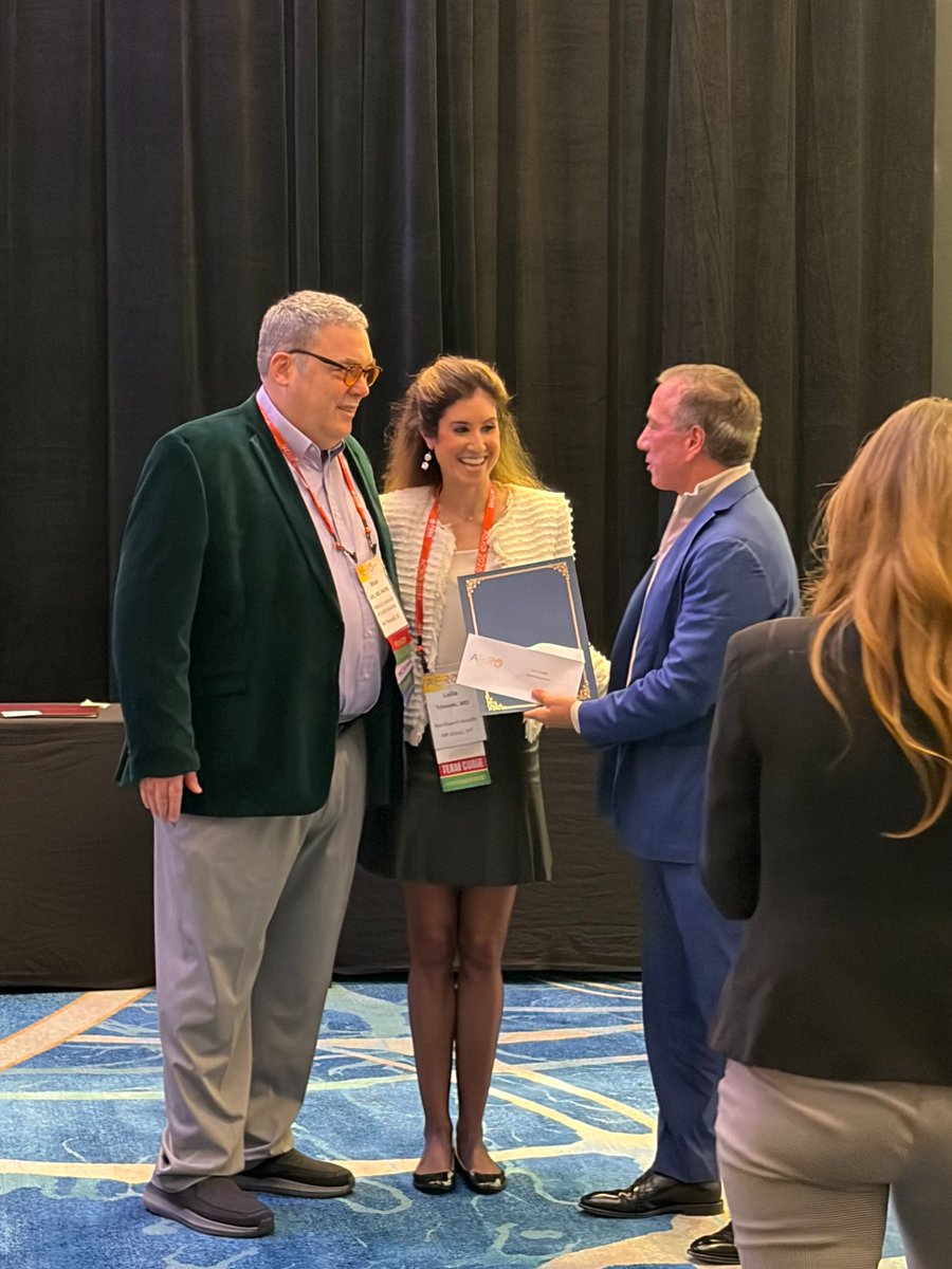 LeilaTchelebi's tweet photo. Thanks to @Yenruhwuu for the nomination, @blally_md for the delivery, and to @ACRORadOnc for the recognition! Receiving a Mentorship Award and connecting with friends @SSMahaseMD @alexhotca @jryckman3 @ldawsonmd at #ACRO2026 was a wonderful way to kick-off [almost] wedding week! https://t.co/n5bmkajWAM