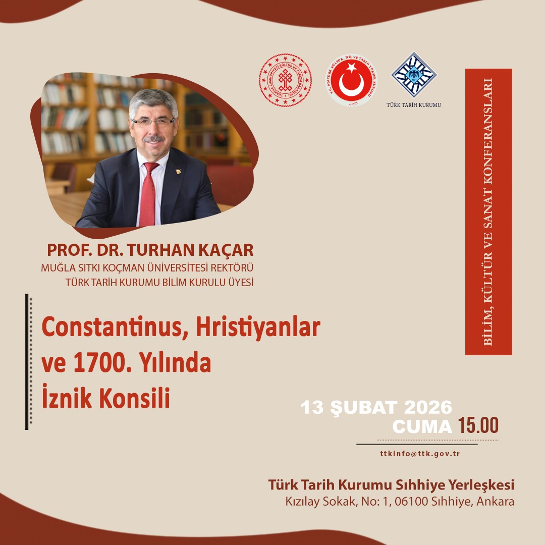 Kurumumuz tarafından düzenlenen "Bilim, Kültür ve Sanat Konferansları" serisi kapsamında Prof. Dr. Turhan Kaçar’ın 13 Şubat Cuma günü vereceği “Constantinus, Hristiyanlar ve 1700. Yılında İznik Konsili” konferansına davetlisiniz. 
#BilimKültürSanatKonferansları