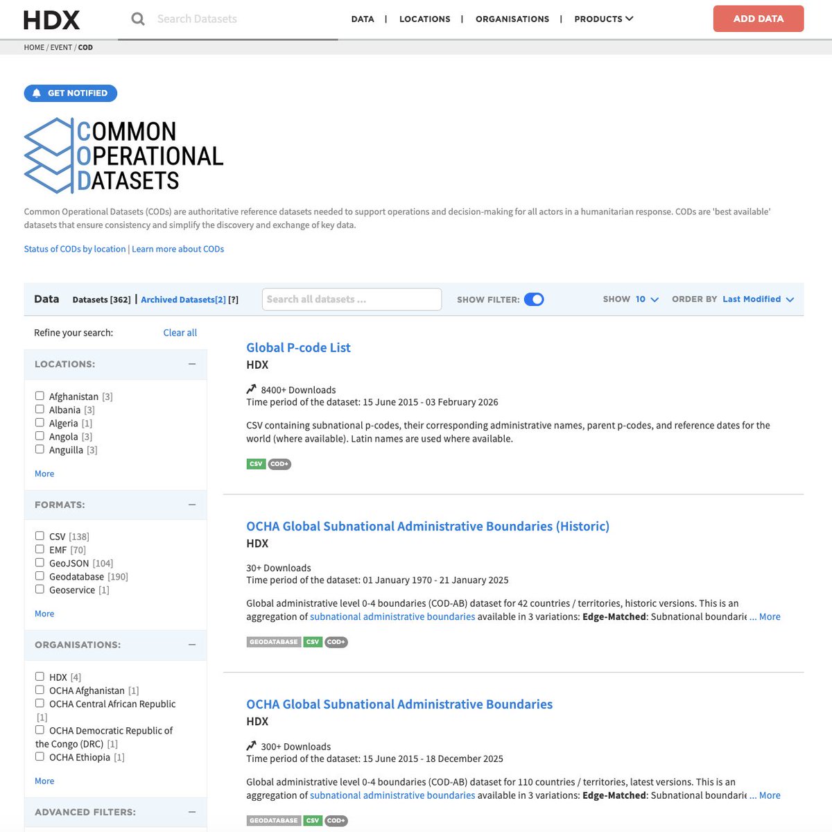 OCHA Centre for Humanitarian Data tweet media