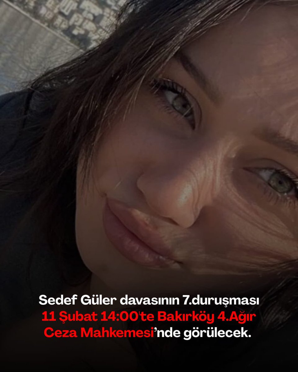 bugün akşam saat 20:00’de sedef için bir tag çalışması yapacağız.

#/SedefinHesabıVerilsin 

İstanbulda iş görüşmesine gittiğinde vahşice katledilen sedef gülerin 11 şubat çarşamba günü öğlen saat ikide duruşması var.
yaşananların unutulmaması, üzerinin örtülmemesi ve adaletin
