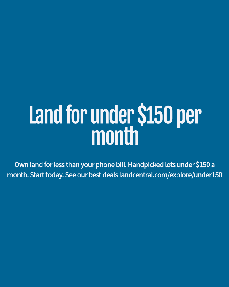 LandCentral's tweet image. Did you know you can own property for less than the price of your daily coffee? 

Check out our collection of stunning properties, all priced under $150 per month! 

landcentral.com/explore/under1…
#under150 #bestdeals #bestlanddeals #landforsale #ownerfinancing