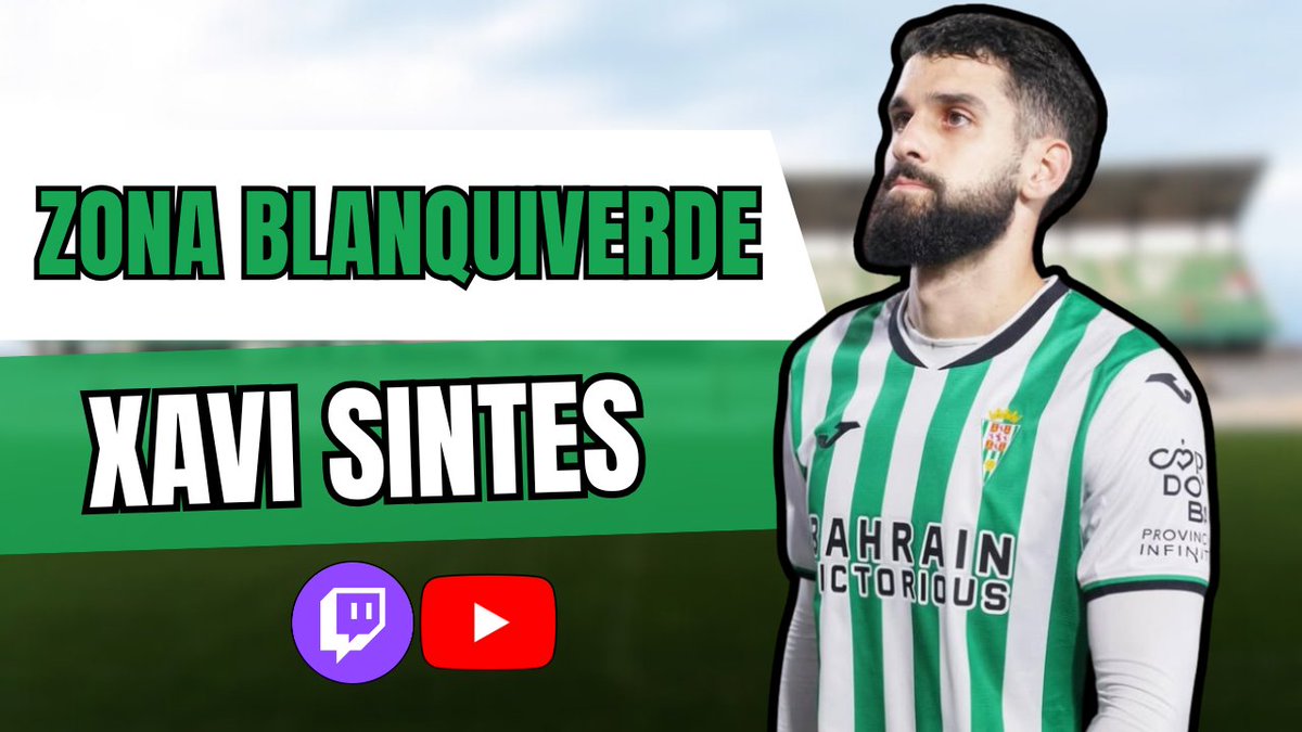 serranonacho's tweet image. 📺| Mañana, protagonista en #ZonaBlanquiverde @CordobaCF_ofi 🩶💚

➡️ Nos acompañará @xavisintes_ 🫡
⏰ 16:15 horas

Será un buen ratito. ¡Pásate!

twitch.tv/nachoserran0
youtube.com/@nachoserrano89