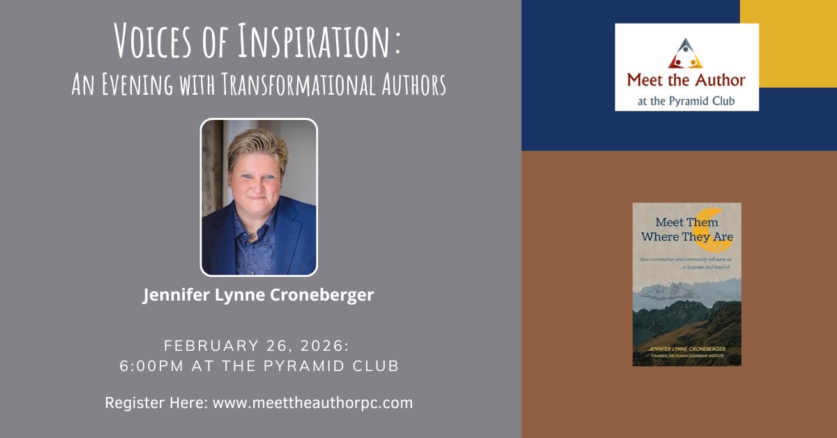 Meet the Authors LIVE at the Pyramid Club!  An Evening with Transformational Authors featuring Jennifer Lynne Croneberger!  Register at eventbrite.com/e/voices-of-in…