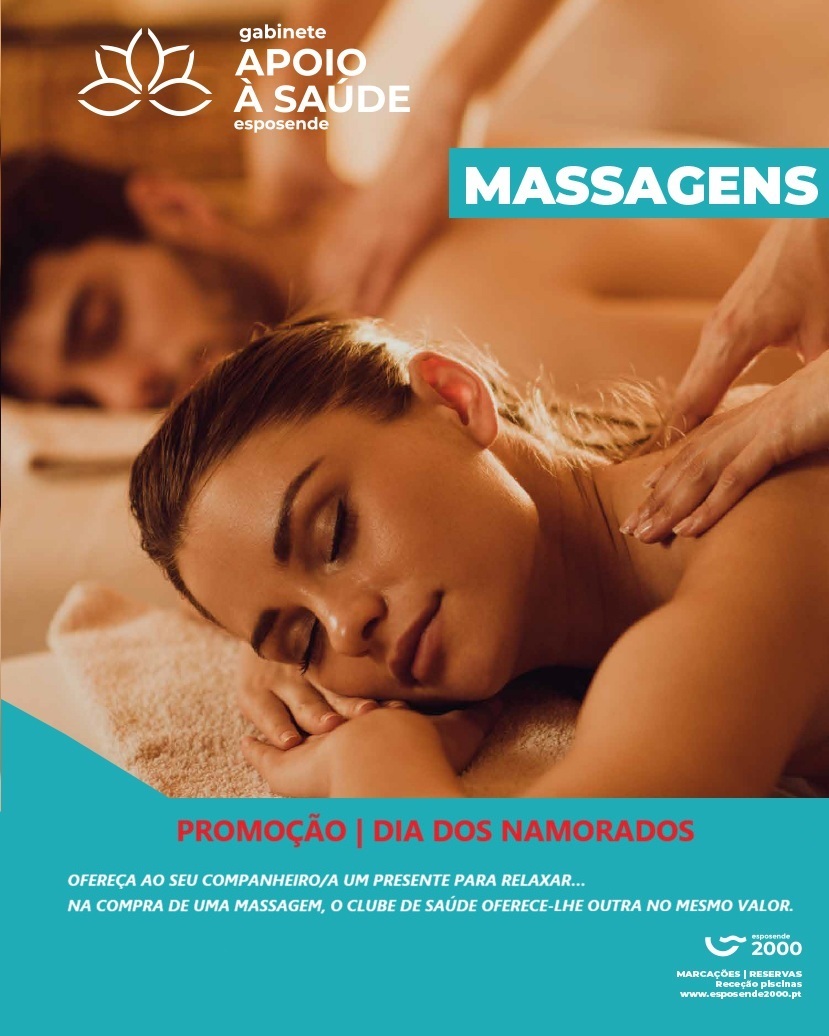 2000Esposende's tweet photo. No Dia dos Namorados, oferecemos-lhe uma experiência de bem-estar a dobrar.
Na compra de uma massagem, oferecemos outra de igual valor.
Surpreenda a sua cara metade, ou mime-se a dobrar. 
(Oferta promocional válida até 14 de fevereiro, sujeita a disponibilidade de marcação) https://t.co/u9oYhxX0Nz