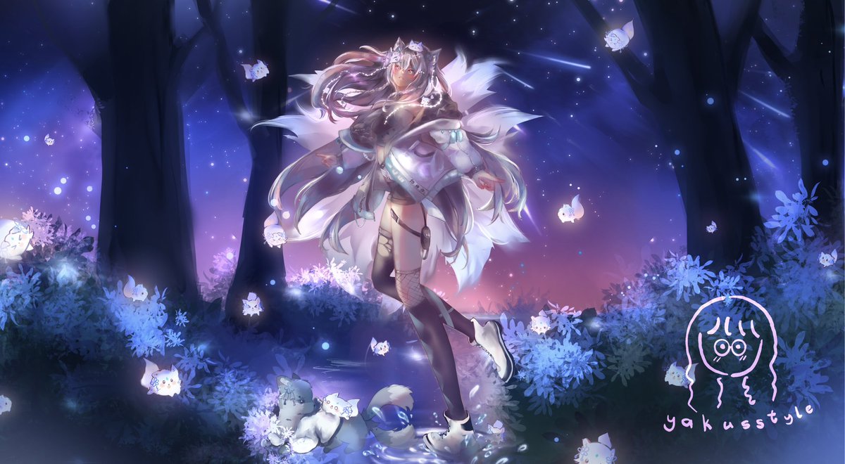 Commission for @/Iceenblue !!🔮 I love love lovee! the colors on this piece sm! The galaxy vibe really popped and the character’s details completes the vibe I was going for (♡°▽°♡)

~ Commissions are still open! 💕

#artmoots #VGenArtist #commissionsopen