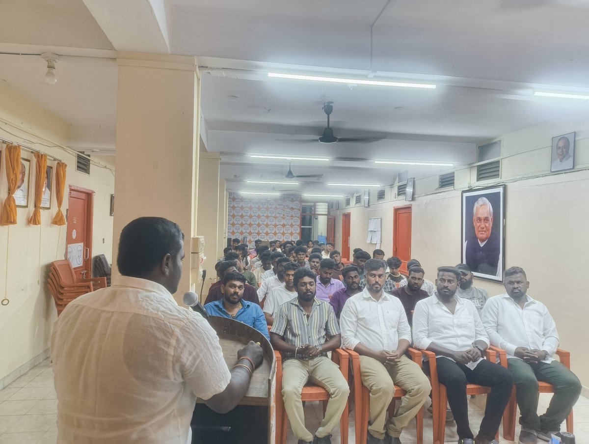 BJYM_ANN's tweet photo. BJYM Budget Yuva Sammelan was successfully conducted today at BJP Bhavan, Middle Point

A large number of youth actively joined the Budget Samvad Sammelan and participated enthusiastically in discussions on Union Budget 2026–27 and Nasha Mukti Bharat. Shri @AnilkrTiwaribjp ji addressed the gathering and highlighted key opportunities for youth, employment generation, development of the islands, and the importance of a drug-free society.

 BJYM State President, Shri @PYogesh_BJP ji  were also present and motivated the youth to actively participate in nation-building initiatives.  BJP Vice President Shri @MohanHalderpb ji and  BJP Chief Spokesperson Shri  @JijithBJP ji gave detailed insights on the Union Budget 2026–27, explaining its key benefits and opportunities for youth and development.  State Secretary Shri Angshuman Roy ji  was also present and encouraged youth participation and awareness on budget initiative