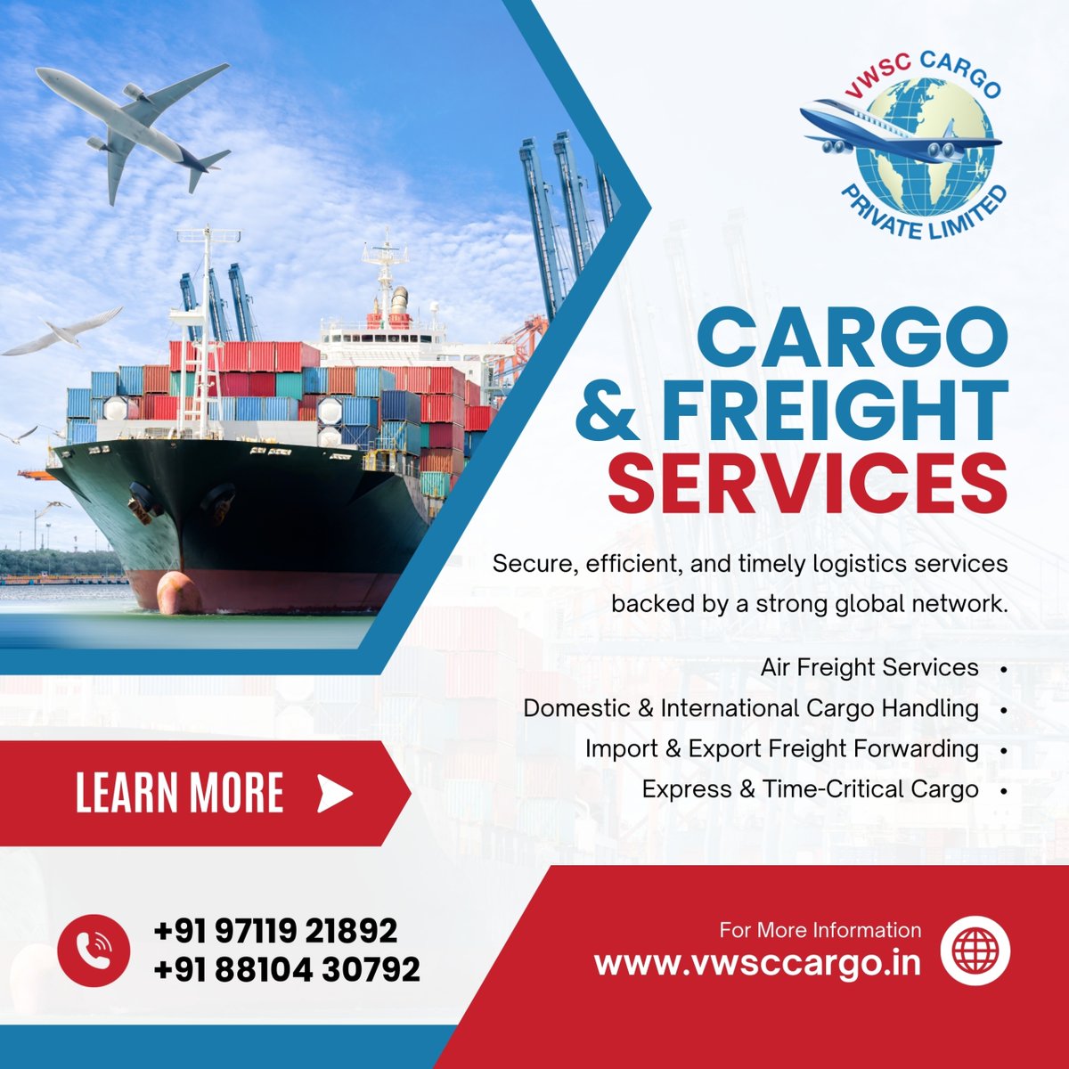 VWSC211454's tweet photo. Reliable Logistics for a Global Economy. 🌐

📞 Contact us: +91 97119 21892 | +91 88104 30792
🌐 Visit: https://t.co/Zj6mY1kp7Q

#Logistics #SupplyChain #FreightForwarding #GlobalTrade #ShippingSolutions #AirFreight #CargoServices #VWSCargo #ImportExport #BusinessLogistics https://t.co/c1FPxnyBVx