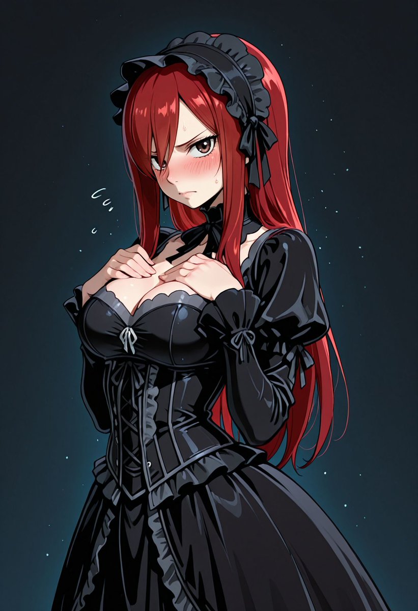 waifu_rift's tweet image. Gothic Erza Scarlet SFW