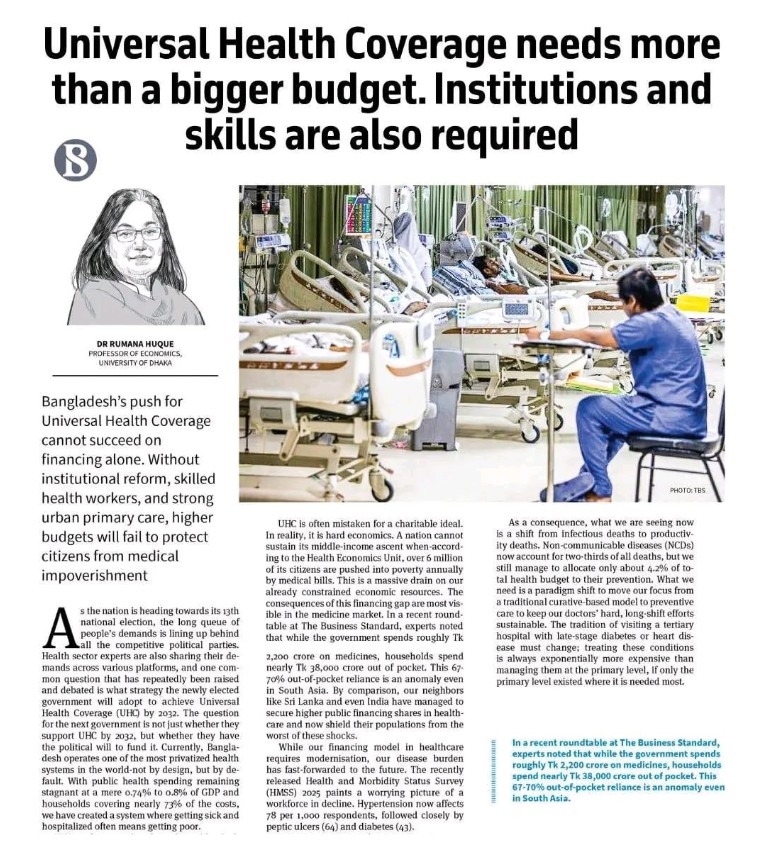 ChorusUrban's tweet photo. Achieving Universal Health Coverage doesn't just require funding, but also institutional reform and strengthened urban primary health care systems.

@RumanaHuque @arkfoundation1 writes for the @tbsnewsbd https://t.co/hzriVEEgAp https://t.co/o1fAchxYgp