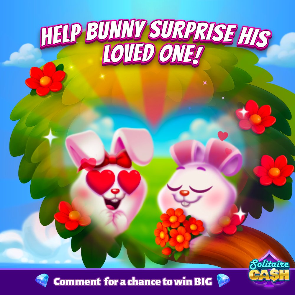 solitairecash's tweet photo. Help Bunny surprise his sweetheart. ๐ธโจ
Play, collect #gifts & flowers, and create the PERFECT bouquet! ๐ฟ
Comment โSounds LOVELY!โ for a chance to win. ๐
Then, hop in and start collectin'. ๐๐ >
https://t.co/LnQ37xiSuG
#solitairecash #cashwins #flowers https://t.co/AAC4qtOQLT