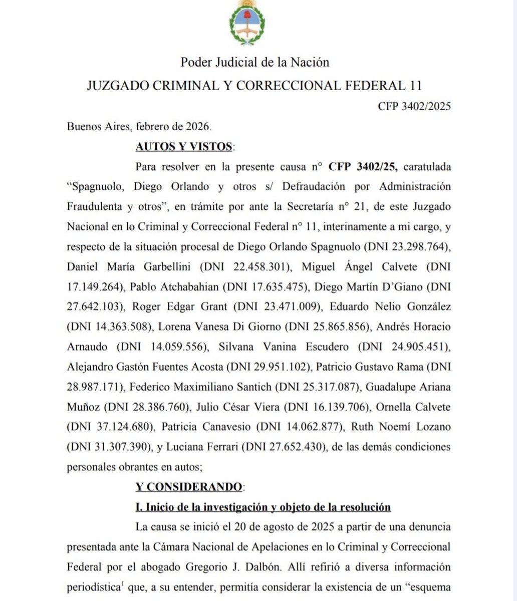 ⭕️ | ÚLTIMO MOMENTO: Luego del escándalo de los audios, LA JUSTICIA PROCESÓ A DIEGO SPAGNUOLO Y OTROS 17 FUNCIONARIOS DE LA AGENCIA DE DISCAPACIDAD POR ASOCIACIÓN ILÍCITA.

‼️ Nervios y tensión en la Casa Rosada. LA JUSTICIA CONFIRMÓ LA CORRUPCIÓN DEL GOBIERNO DE JAVIER MILEI.