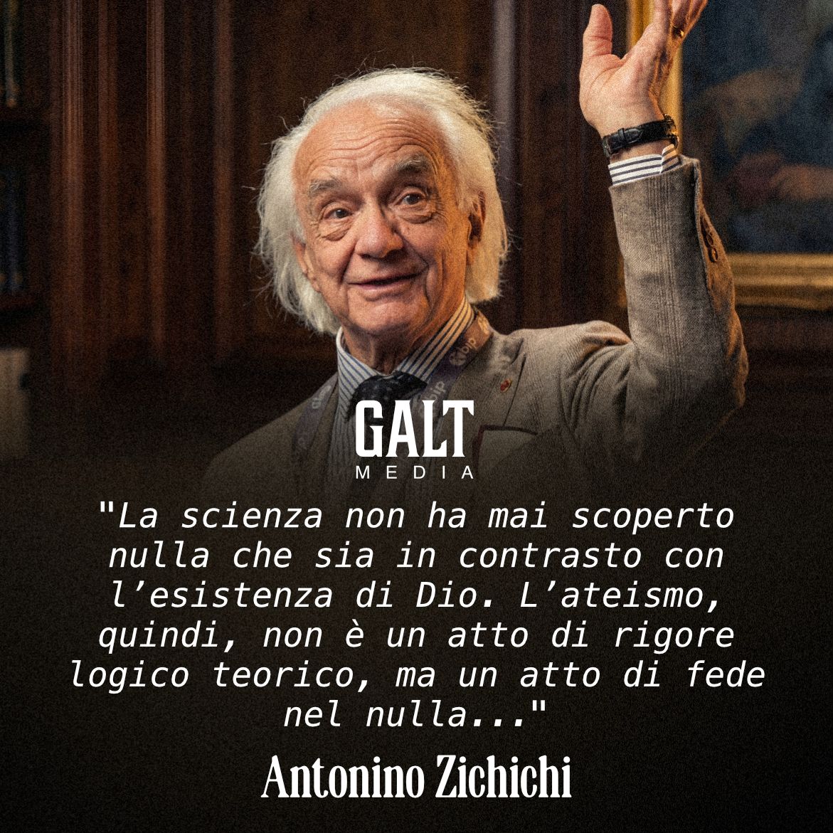 Questa mattina, a 94 anni, si è spento il Professore Antonino Zichichi.

Un uomo che ha saputo insegnarci che la scienza è molto più che progresso tecnologico. È la testimonianza che l’uomo, cercando la verità nel mondo che lo circonda, non smette mai di rivolgere il suo sguardo