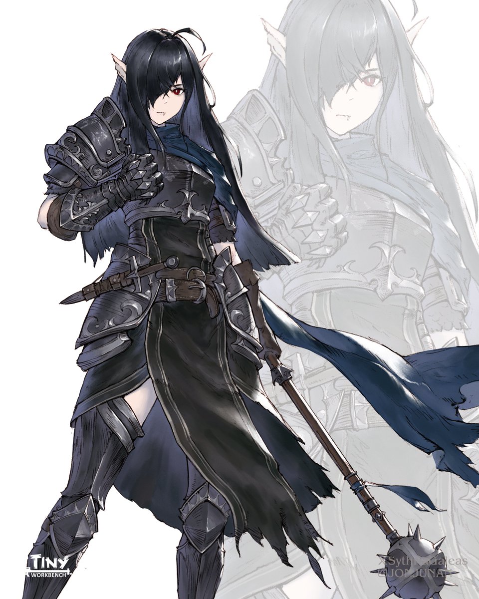 alt crop of an older #DnDCommission. Edgy edgelord of a half-elf Dhampir Oathbreaker Paladin!

click in, this pic be high-res👀 

#DNDArt #FantasyArt #TTRPG #DnDCharacter #DND