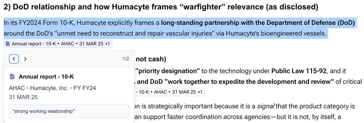 Alphanalyst's tweet image. $HUMA: DOD funding targets Symvess, the only FDA-approved human-derived bioengineered blood vessel.

Humacyte stated the funding supports biologic vascular repair for warfighters.

See the disclosure in Alpha Analyst: alpha-analyst.com/insights/symve…