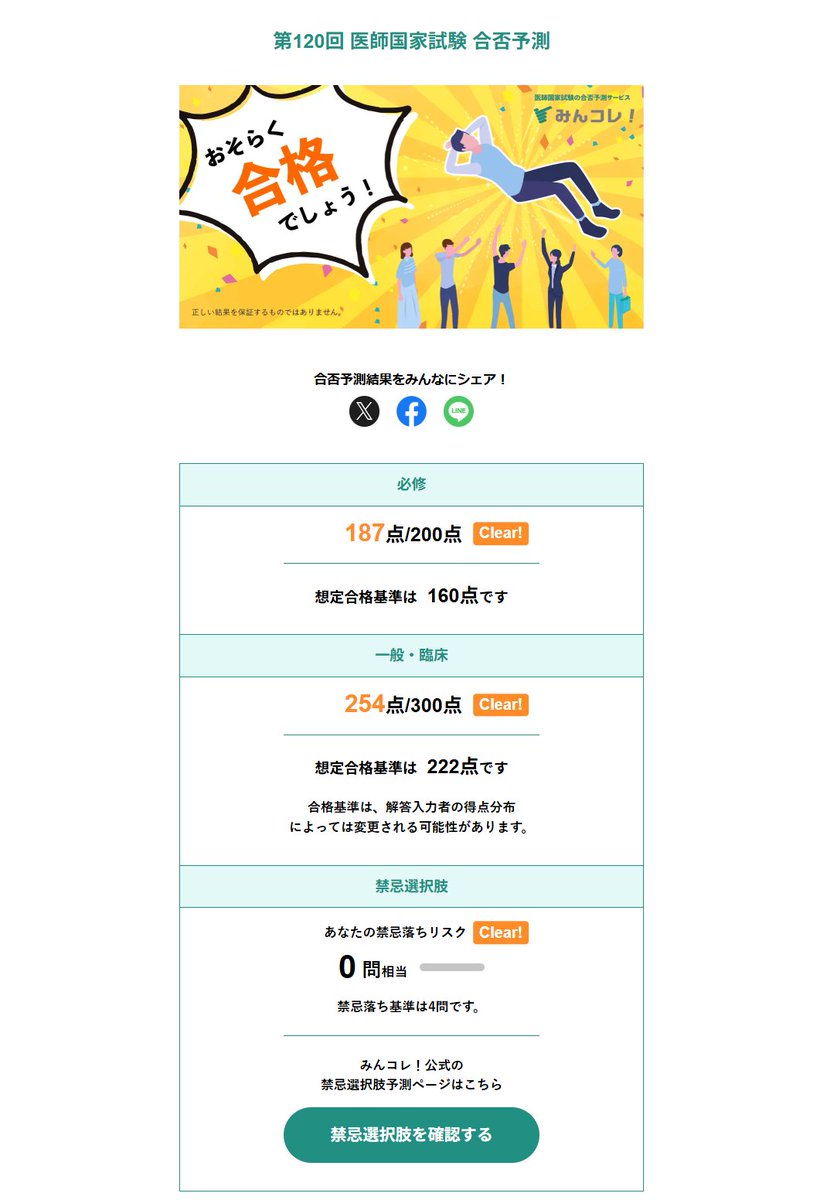 Everfumist's tweet photo. 【ご報告】
自己採点による合格予想サービスでの暫定結果ではありますが、先日の医師国家試験は合格の可能性が高いです。これからは医学生ではなく医師LoLプレイヤーとして精進します。今後ともよろしくお願い申し上げます。 https://t.co/g4sPGqaLkx
