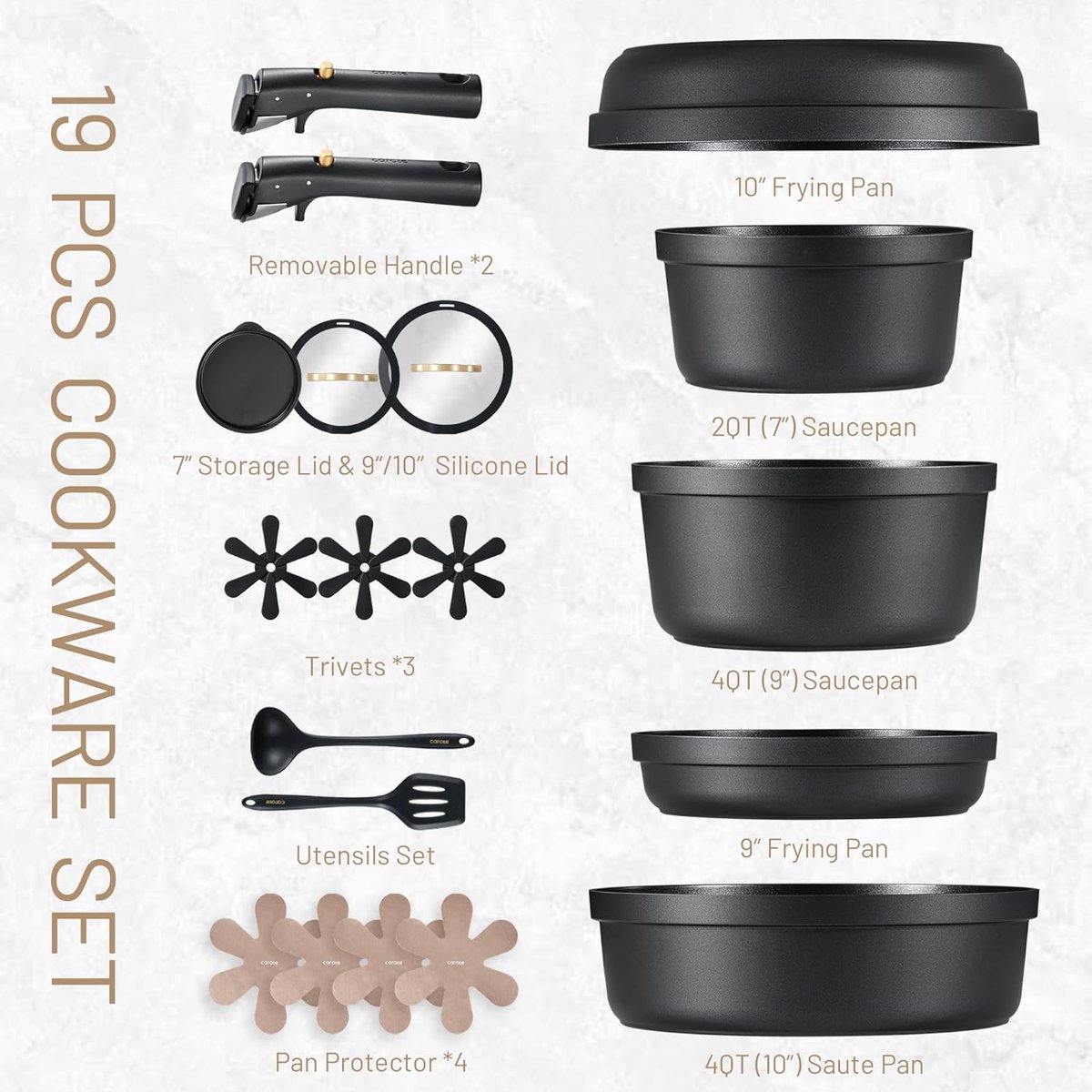 TheTrendy_Times's tweet image. CAROTE 19pcs Pots and Pans Set Non Stick, Nonstick Cookware Set, Dishwasher/Oven/Fridge Safe Pots and Pans, Removable Handle RV Oven Safe Cookware, Induction Kitchen Set, Black
#cookware #cookwareset #cookinggadgets #kitchenessential #AmazonFinds 
amzn.to/4coGqcq