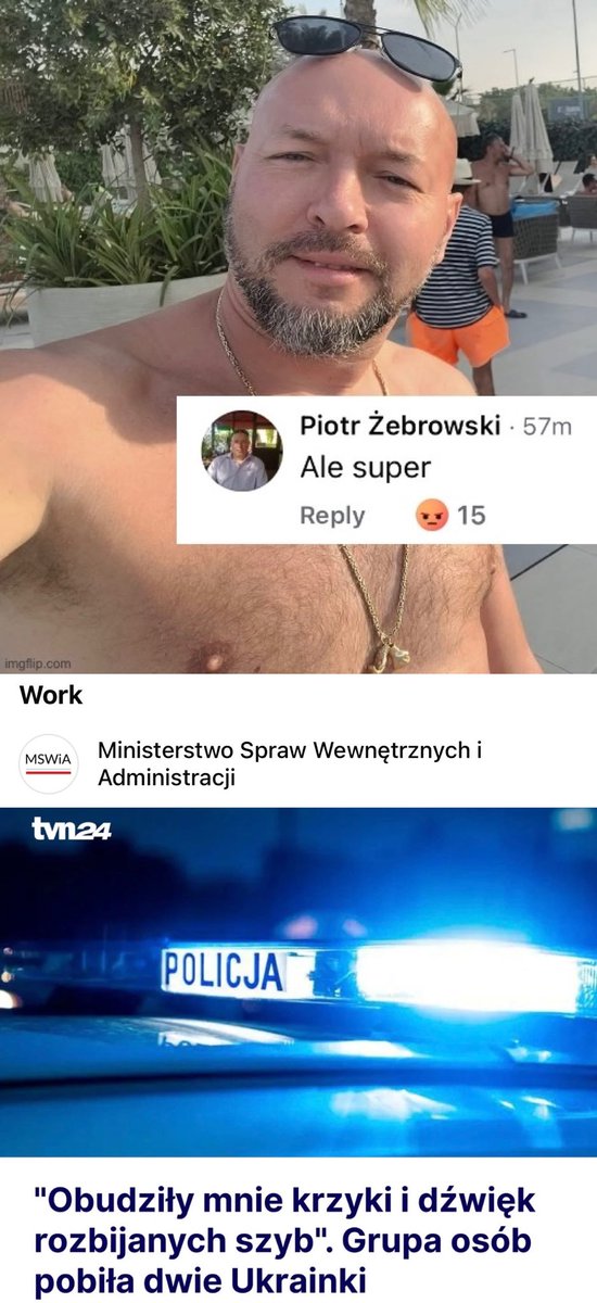 To jest Żebrowski Piotr 🇷🇺, Legionowo.

Piotr jest taki super, że aż go zatrudnili w MSWiA.

#polskieonuce