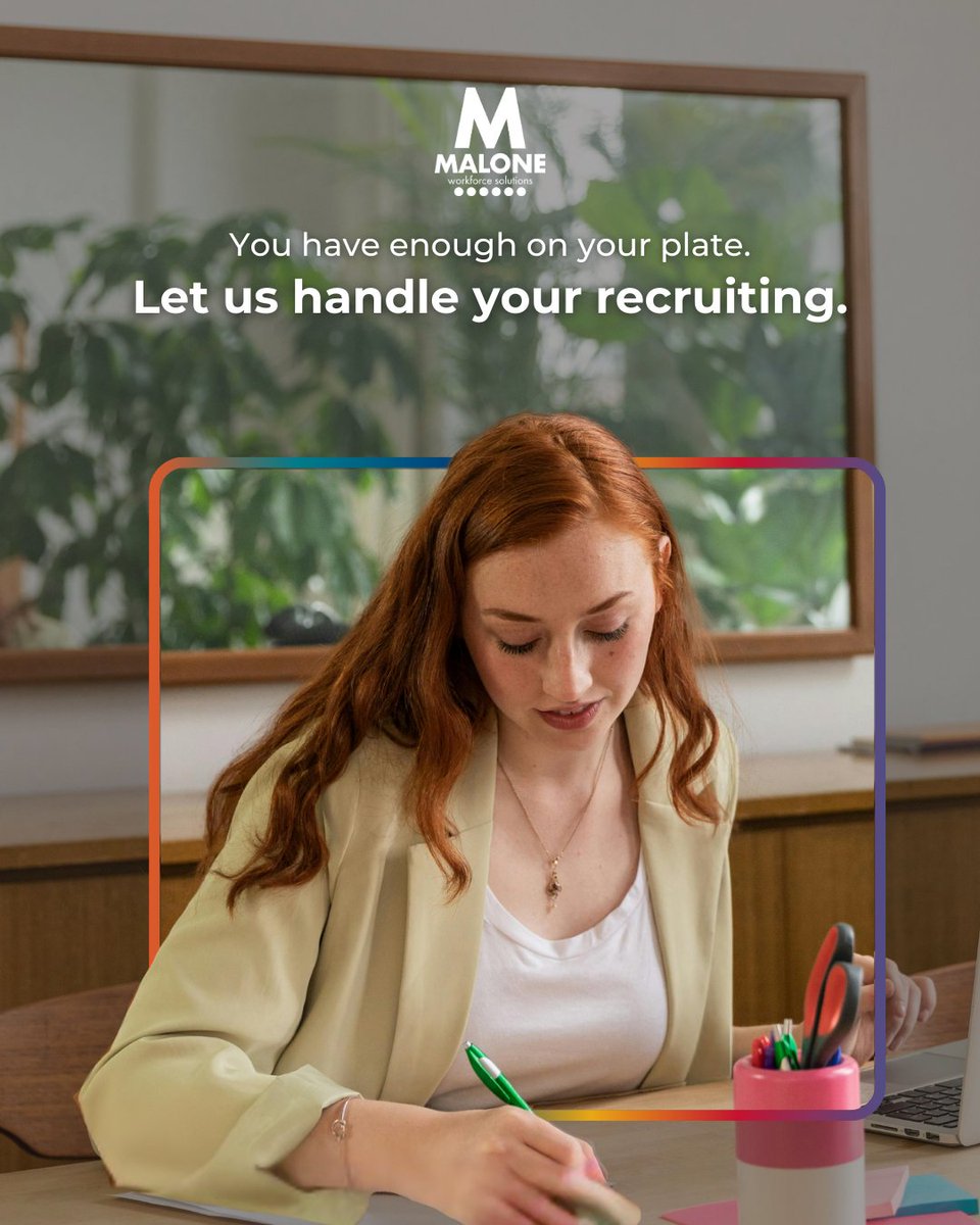 Feeling overwhelmed with everything on your plate? Let Malone take care of your hiring needs so you can focus on growing your business. We’ll handle the recruiting, you handle what matters most. #StaffingSolutions #GrowYourBusiness