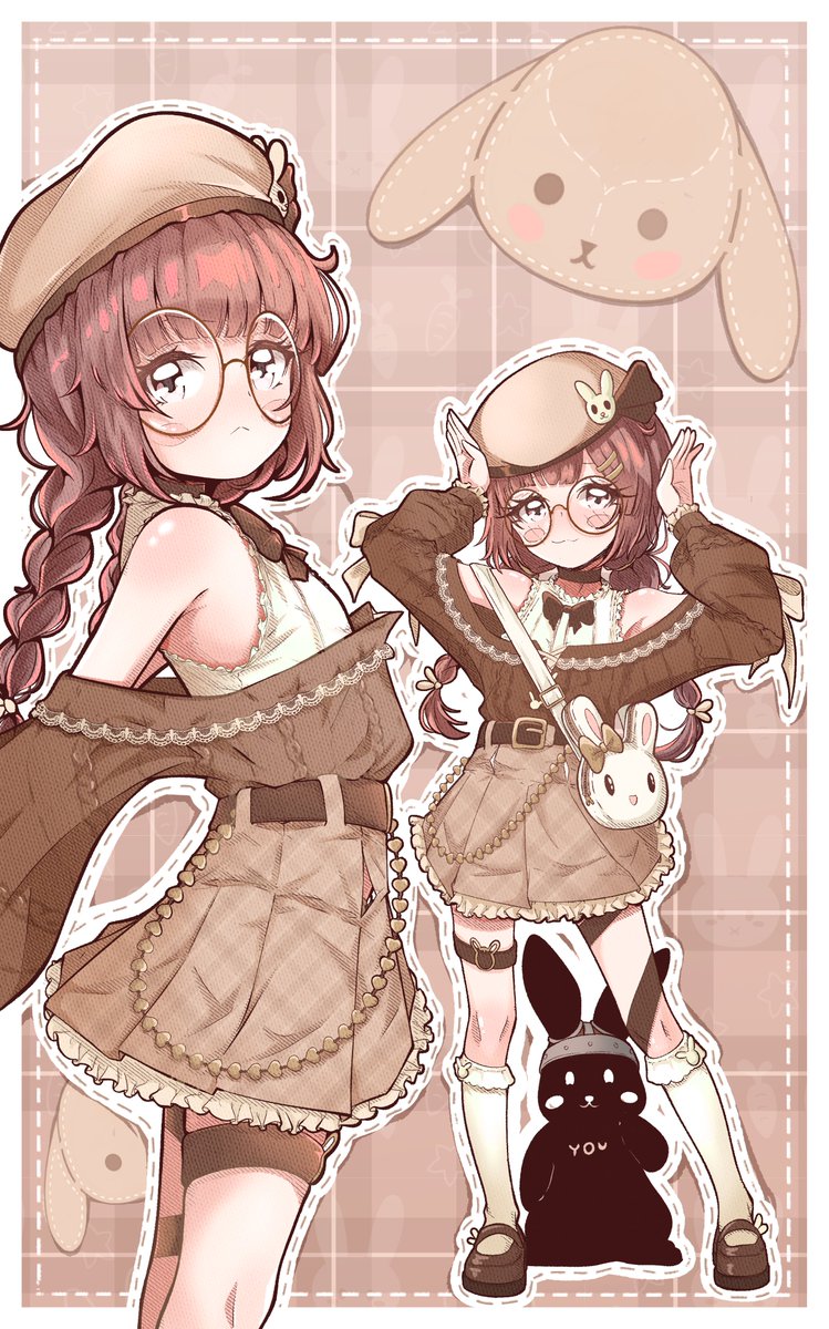 Lando131's tweet photo. A while back Shondo was talking about cute outfits that involved off the shoulder sweaters on her stream and I just had to see it on her.  The result? Super cute, of course! Thanks as always to @Pettan_Tsuru for the amazing art.
#sliceofshadow https://t.co/SrXh1eR4ni