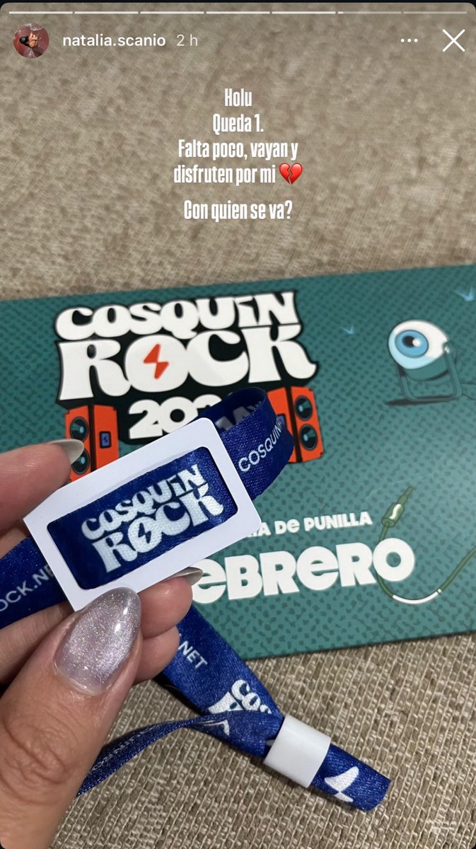Mi prima <a href="/natoscanio/">Nata Scanio•</a> vende entrada para el Cosquin Rock: