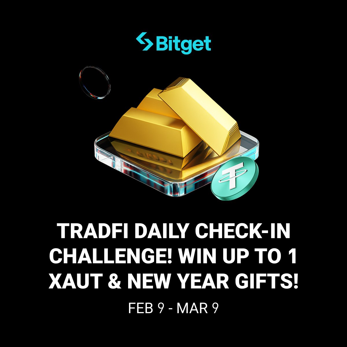 🚀 Bitget TradFi Günlük Check-in Challenge Başladı!

Yeni TradFi kullanıcıları ve aktif trader’lar için büyük ödüller seni bekliyor.

İlk TradFi işlemini yap (≥100 USDT) ve 5–20 USDT arası ödül kazan 💰

Günlük TradFi görevlerini tamamla, her gün çekiliş hakkı elde et 🎁